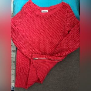 Calvin Klein knit sweater with side zipper